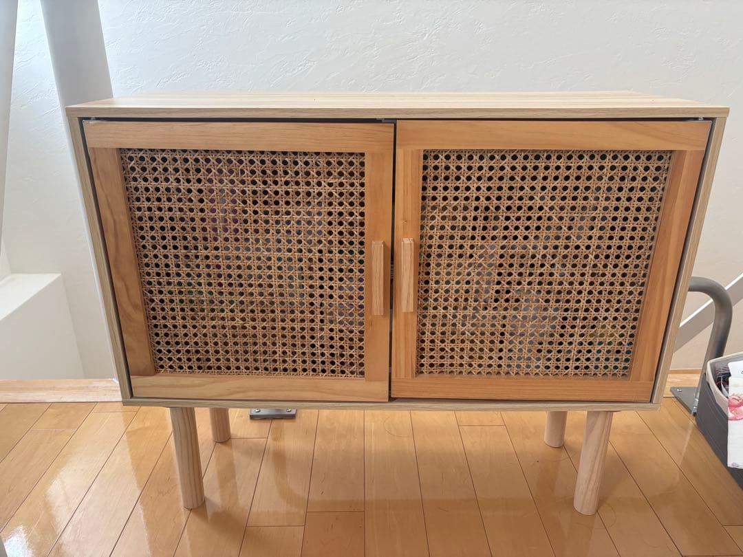 ナチュラル　ラタン　サイドボード　韓国風　インテリア