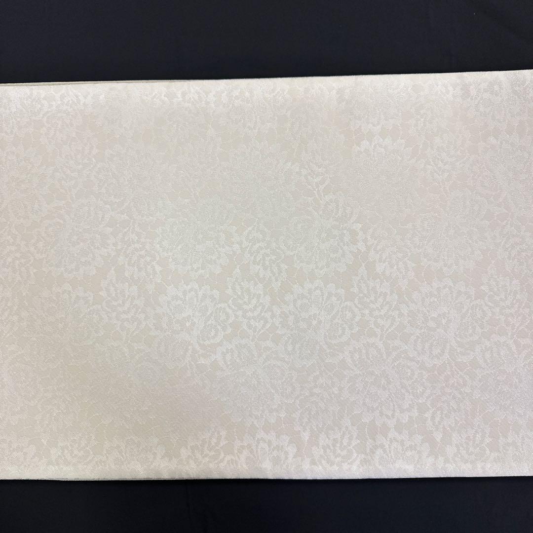 【専用ページ】お仕立て込.新品 袋帯 白 生成色 花柄 4888
