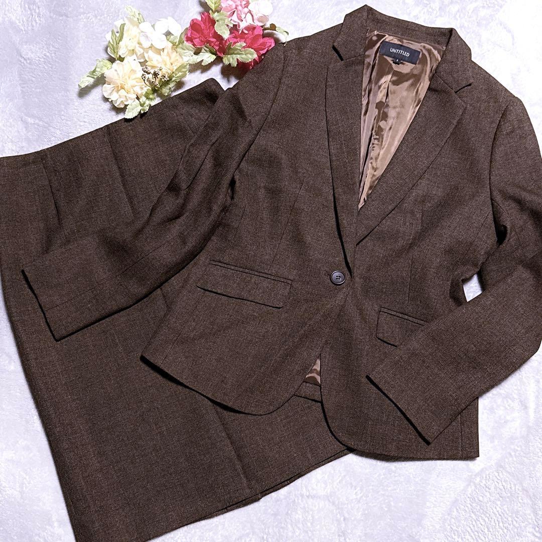 Lサイズ【未使用】アンタイトル スーツ スカート ウォッシャブル 大きいサイズ