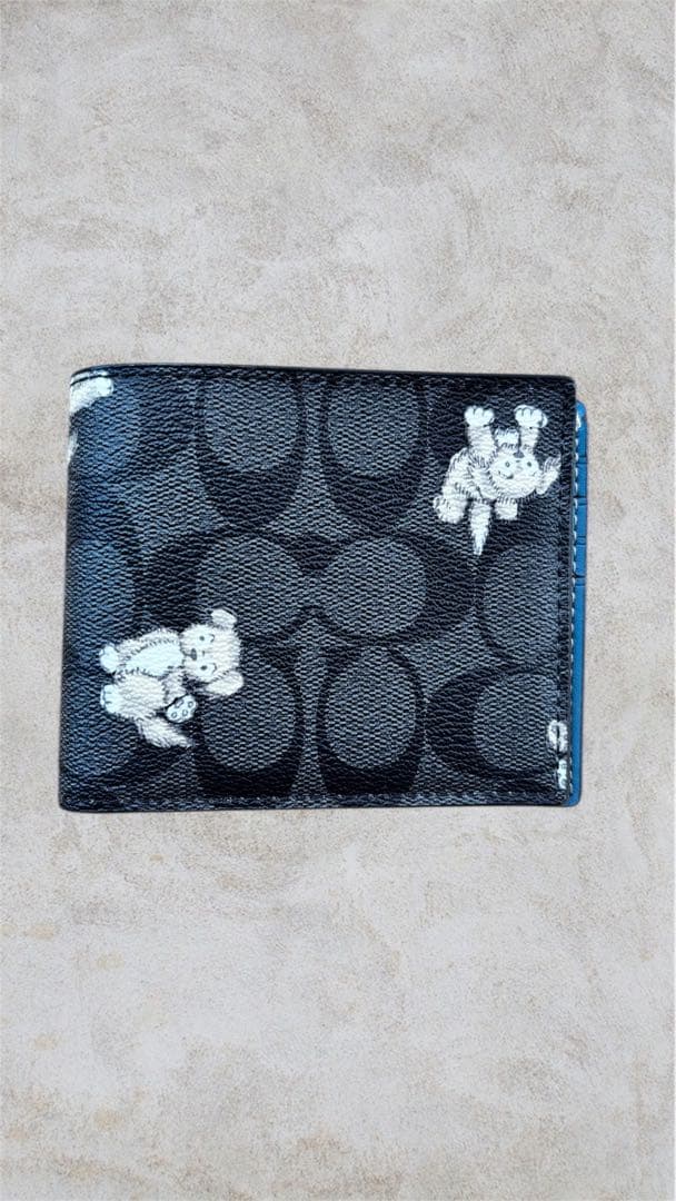 【美品/2点セット】COACH 財布 ・パスケース 子犬柄 ※希少