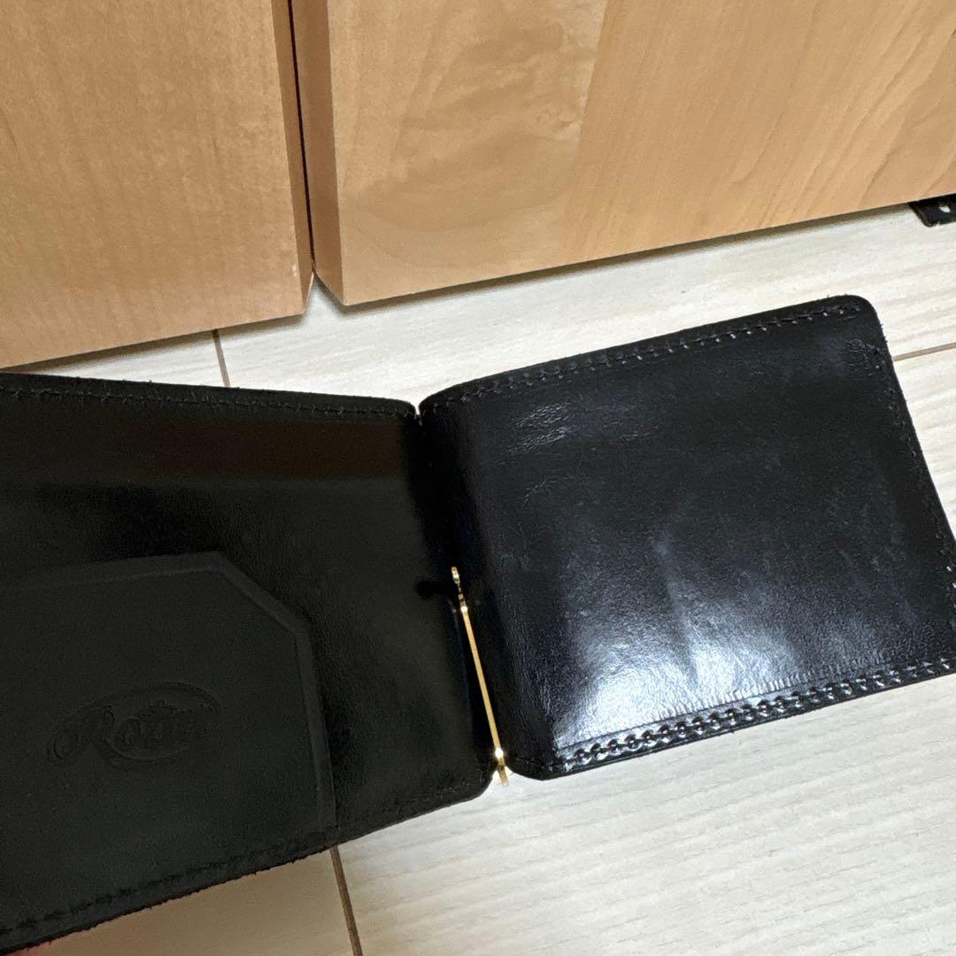 ROTAR マネークリップ　財布　レザー　ブラック