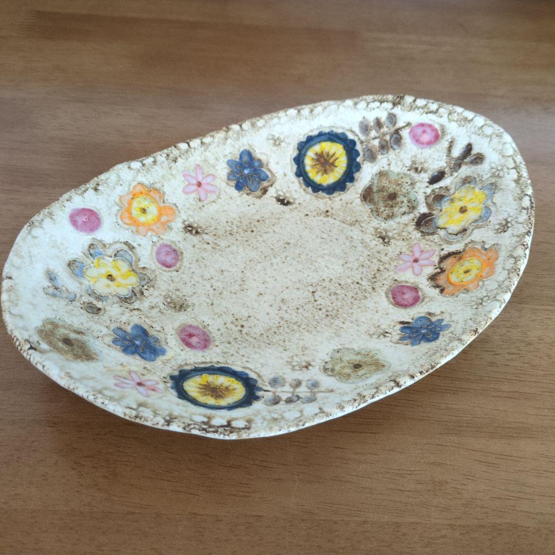 本田あつみ　花柄陶器皿　2枚セット