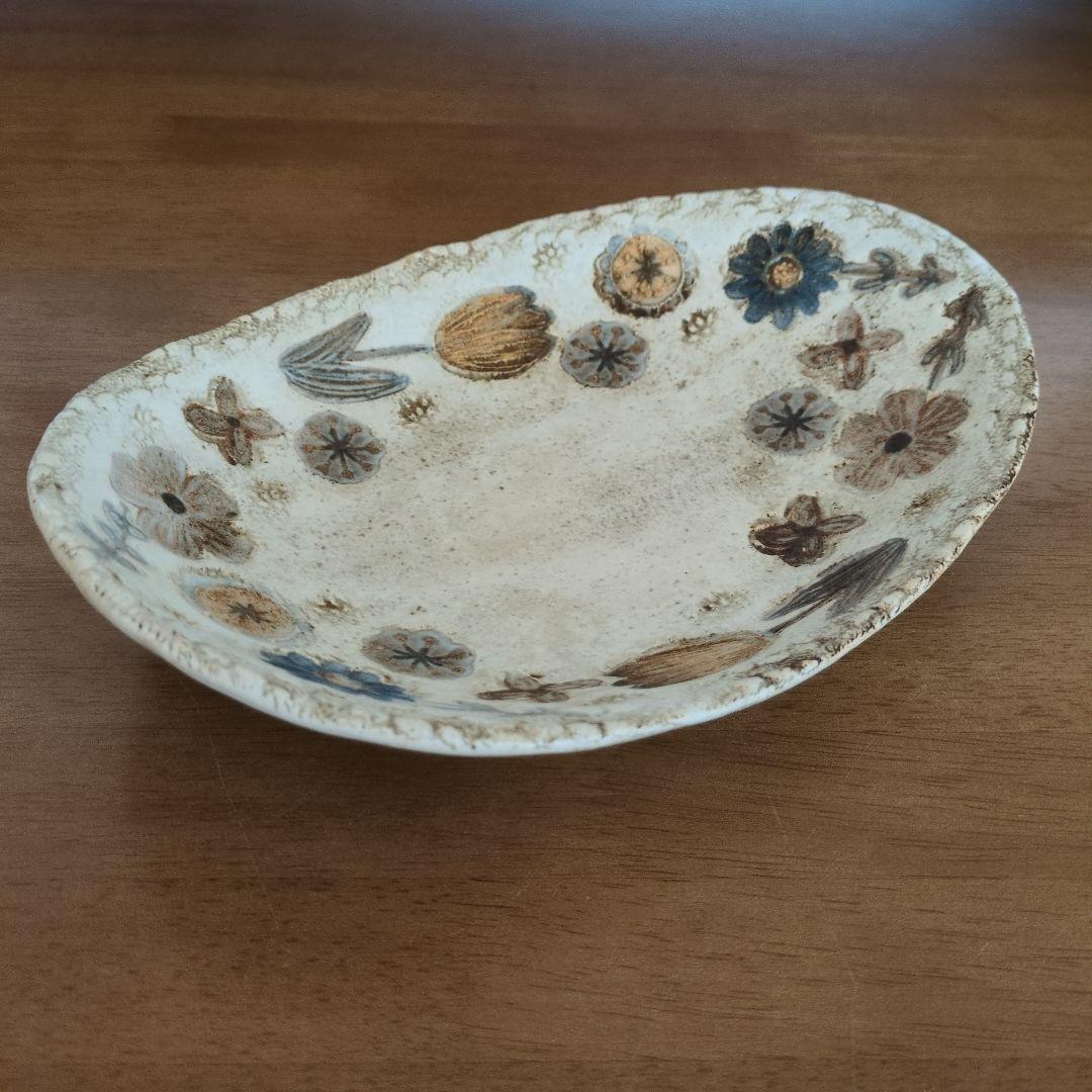 本田あつみ　花柄陶器皿　2枚セット