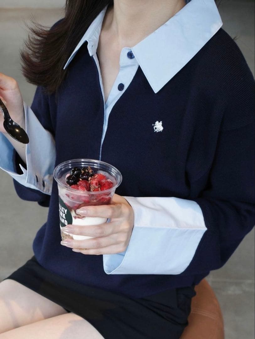 LAGUNAMOON POLO BCS シャツカラーカフスニットプルオーバー