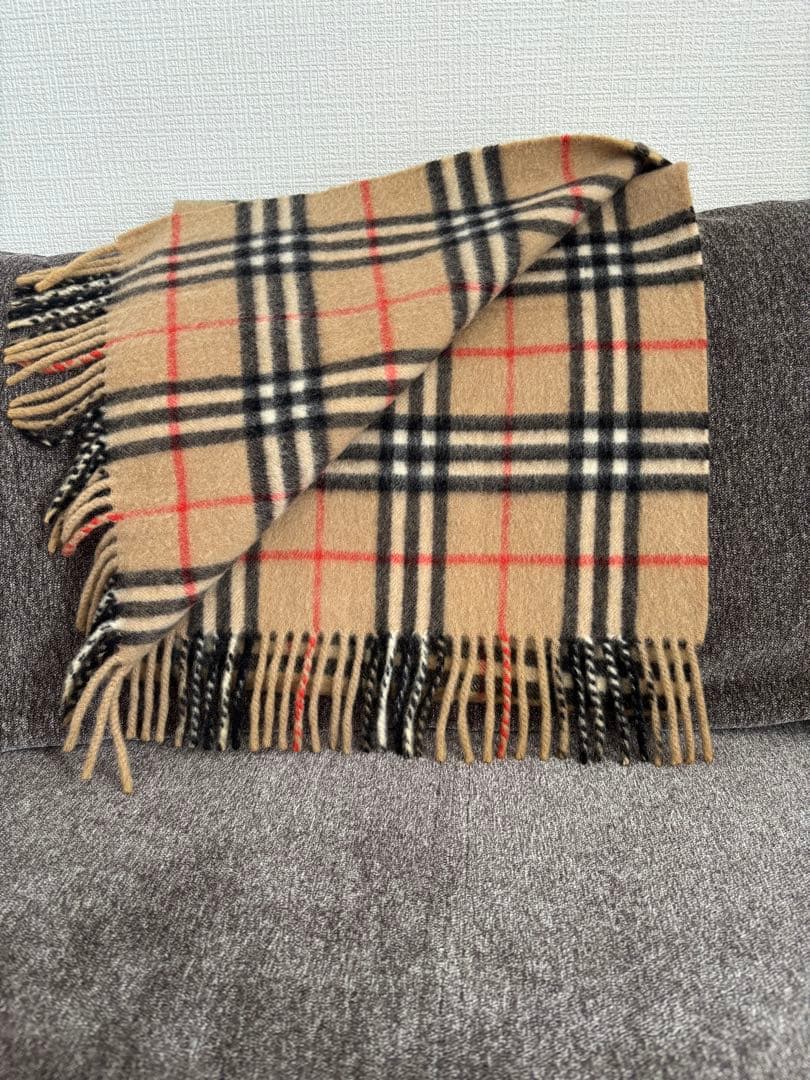 英国製 バーバリー ノバチェック タータンチェック　カシミヤ100 マフラー