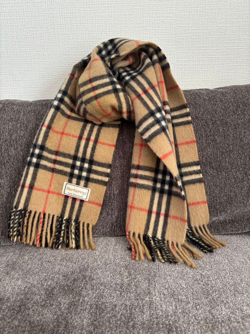 英国製 バーバリー ノバチェック タータンチェック　カシミヤ100 マフラー