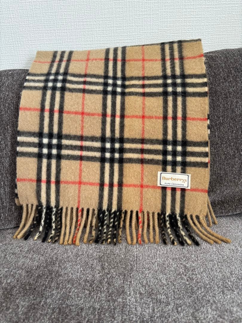 英国製 バーバリー ノバチェック タータンチェック　カシミヤ100 マフラー