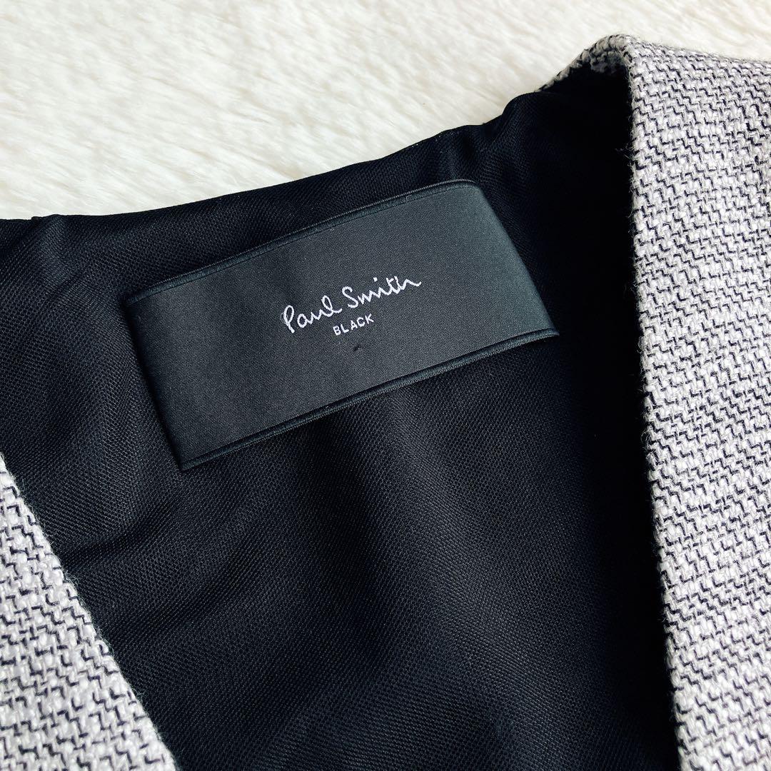 Paul Smith ポールスミス★ノーカラー スカートスーツ Aラインツイード