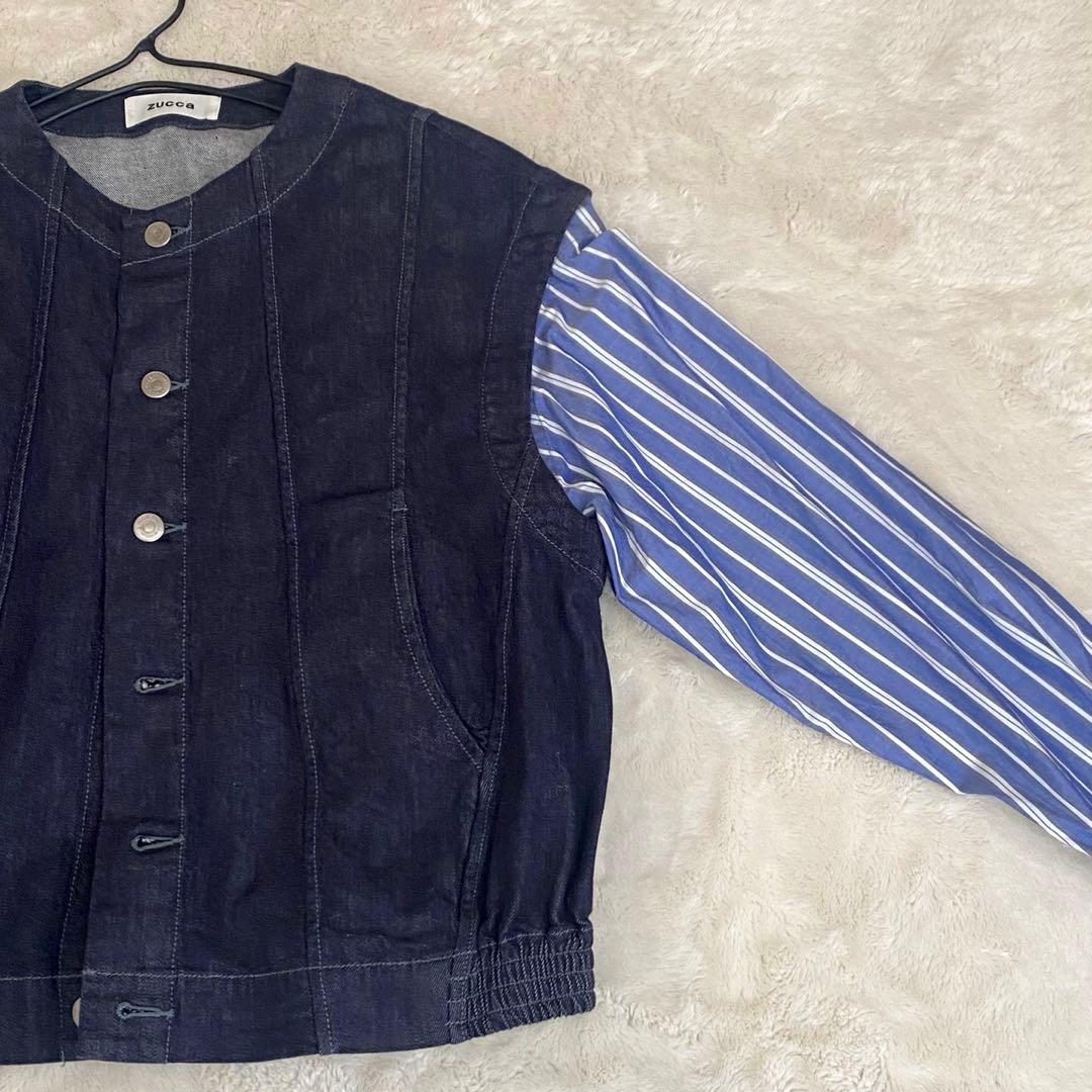 ZUCCa デニムドッキング ジャケット ネイビー M