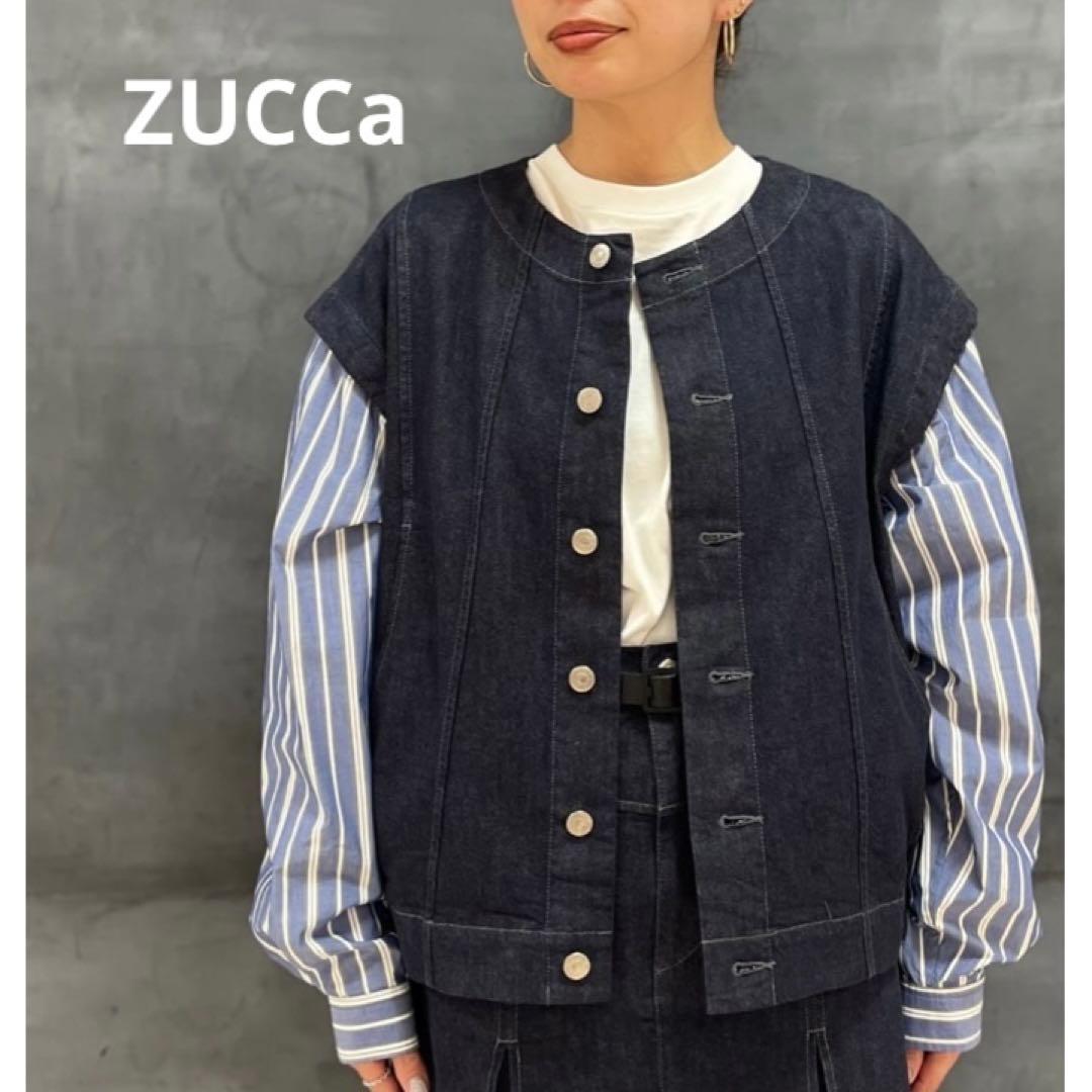 ZUCCa デニムドッキング ジャケット ネイビー M