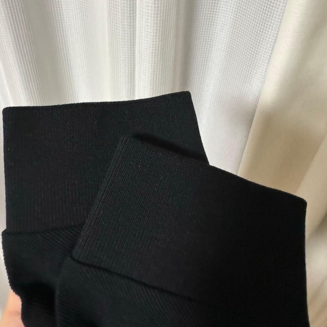 未使用に近い フレッドペリー ロングスリーブ ポロシャツ ブラック×スカイブルー