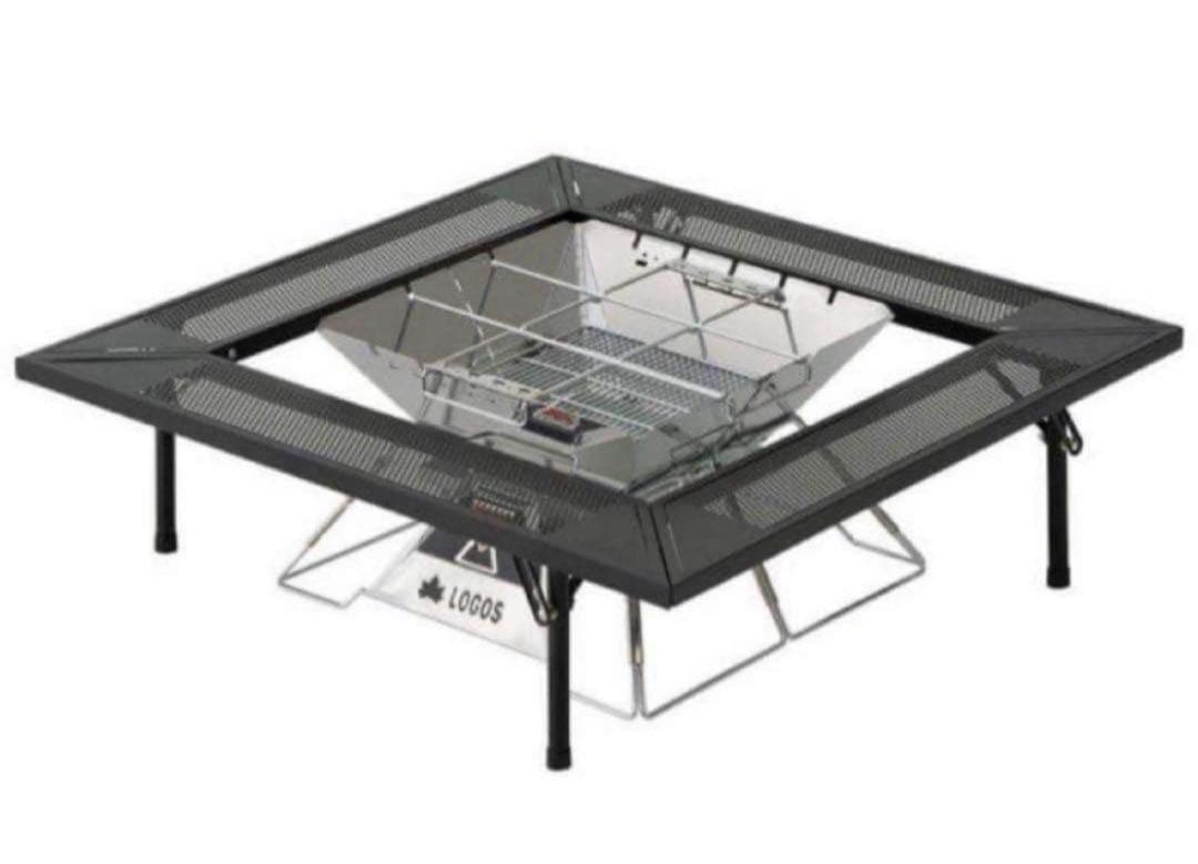 LOGOS／ロゴスアイアンスクエアテーブル たき火、グリルを囲むテーブル