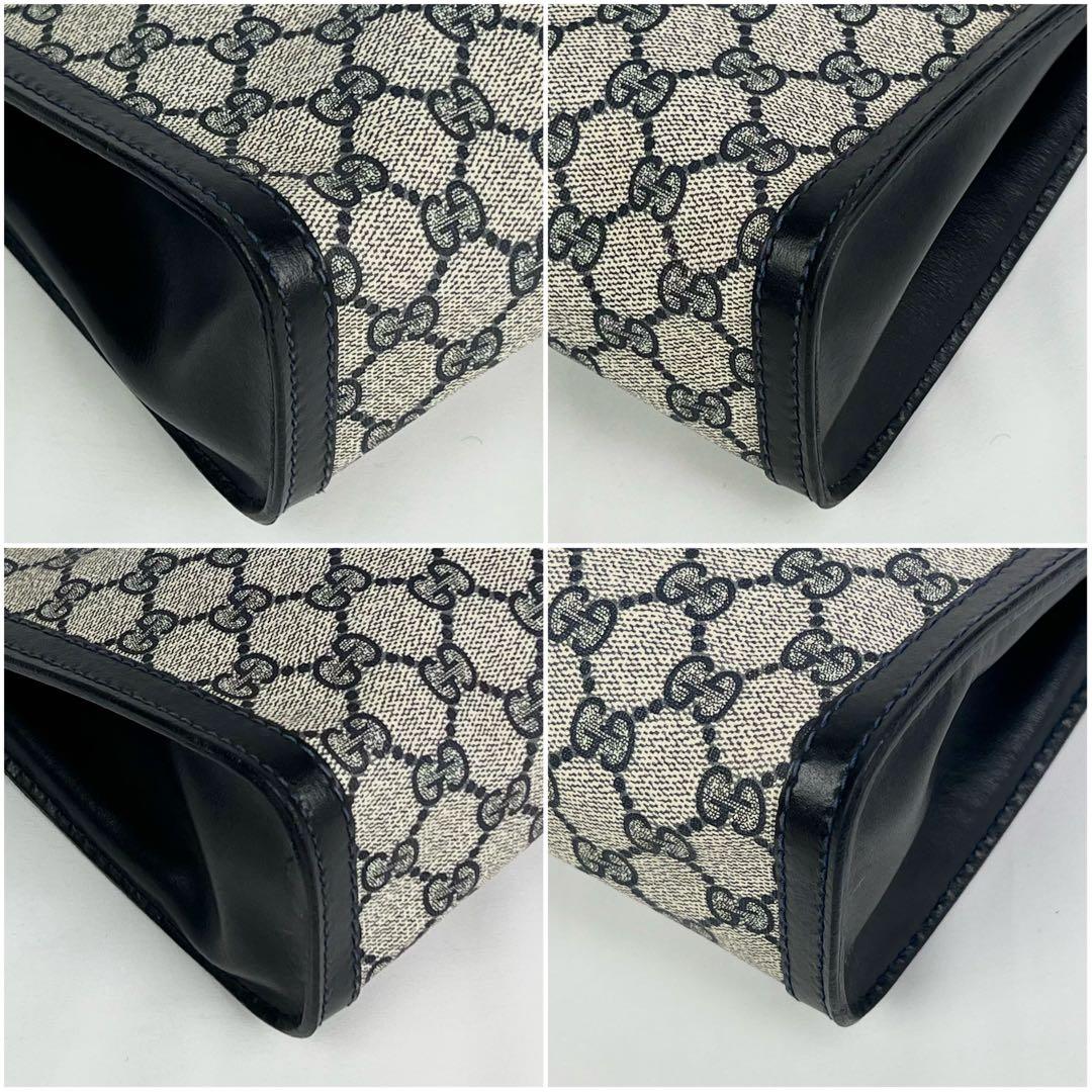 美品 GUCCI シェリーライン GG ネイビー クラッチバッグ セカンド