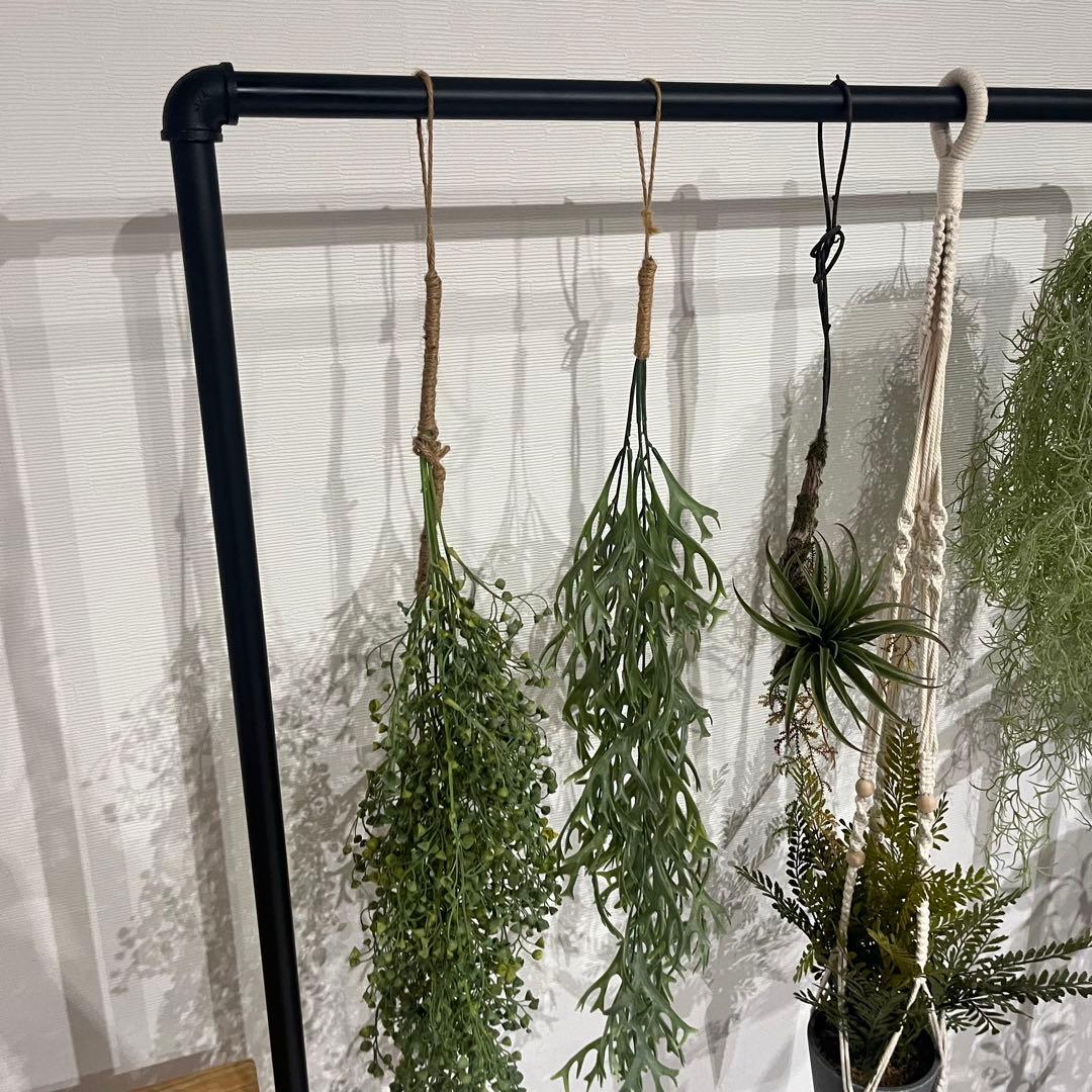 ガス管 ハンガーラック アイアン 120 パイプ 収納 什器 黒 グリーン 植物