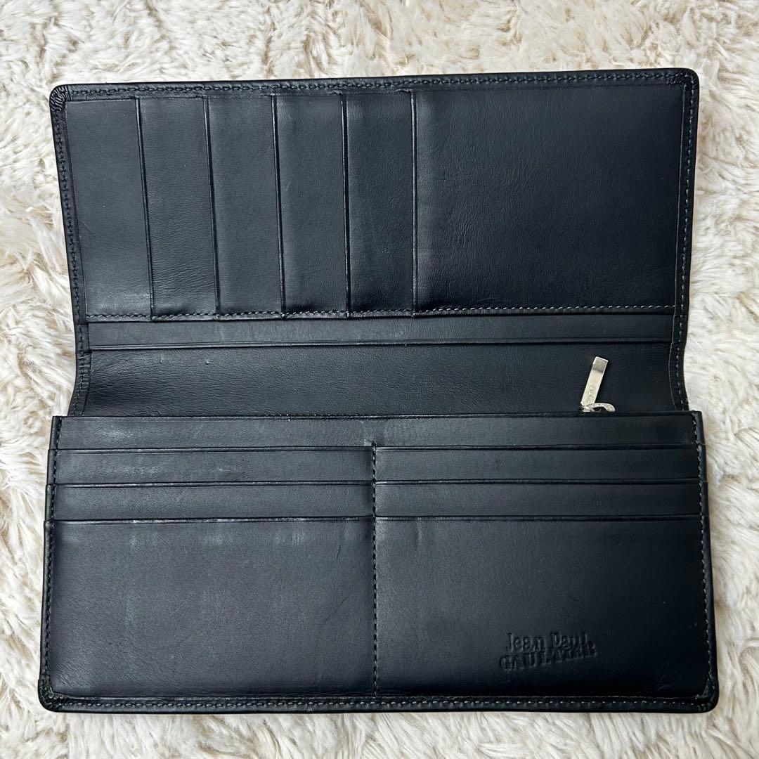 Jean Paul Gaultier 二つ折り 長財布 青龍 ドラゴン 本革 黒