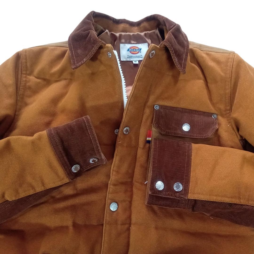 美品 Dickies ディッキーズ ダック地 コーデュロイ切替 カバーオール M
