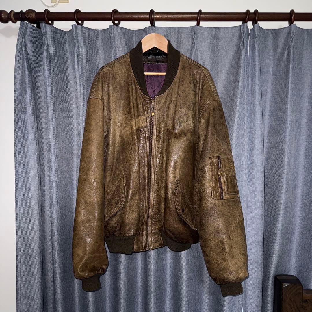 1980s JACK&JONES レザーMA-1 ブルゾン フライトジャケット
