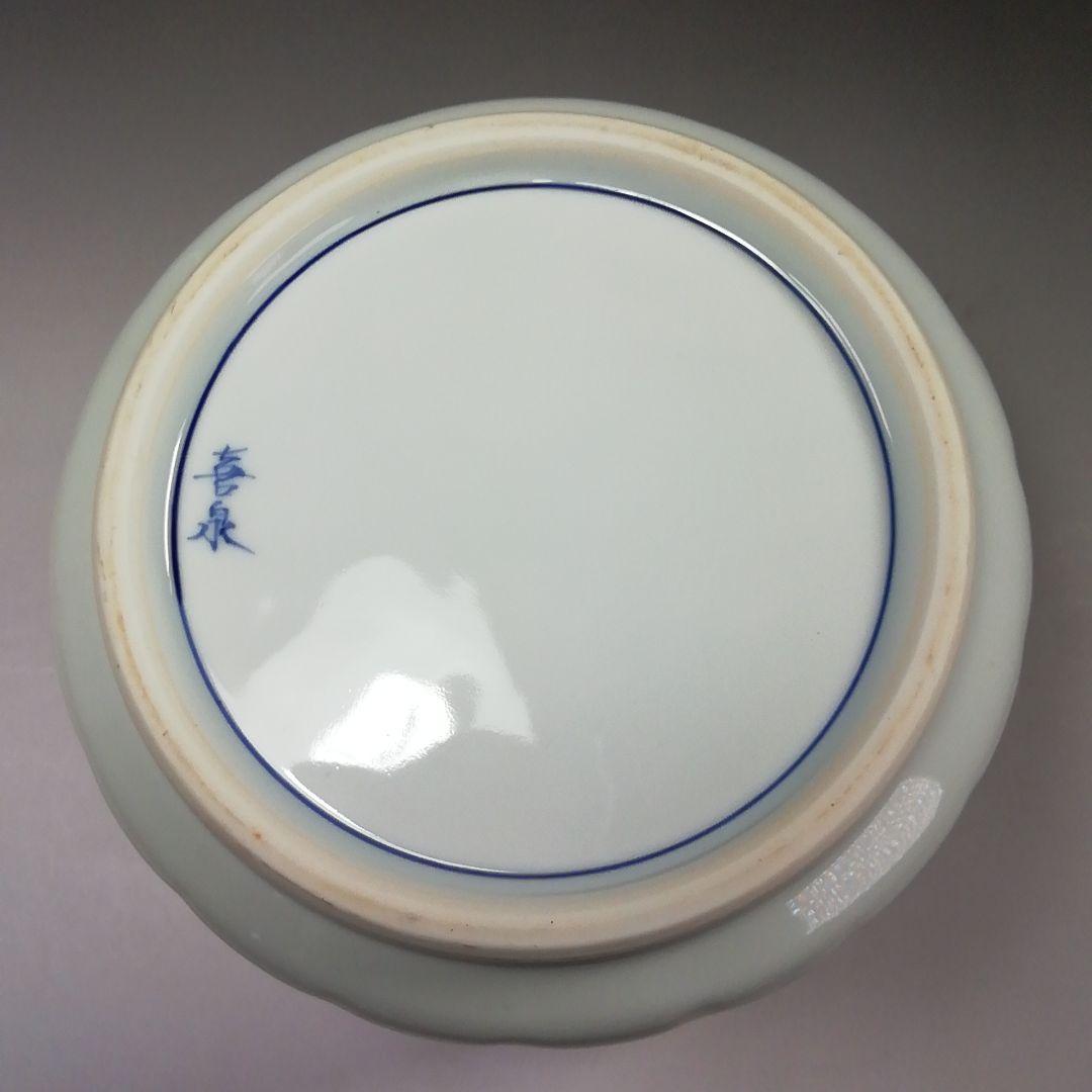 Ｓ７８９　水指　『染付　桶側水指』『橋本喜泉造』　共箱　茶道具