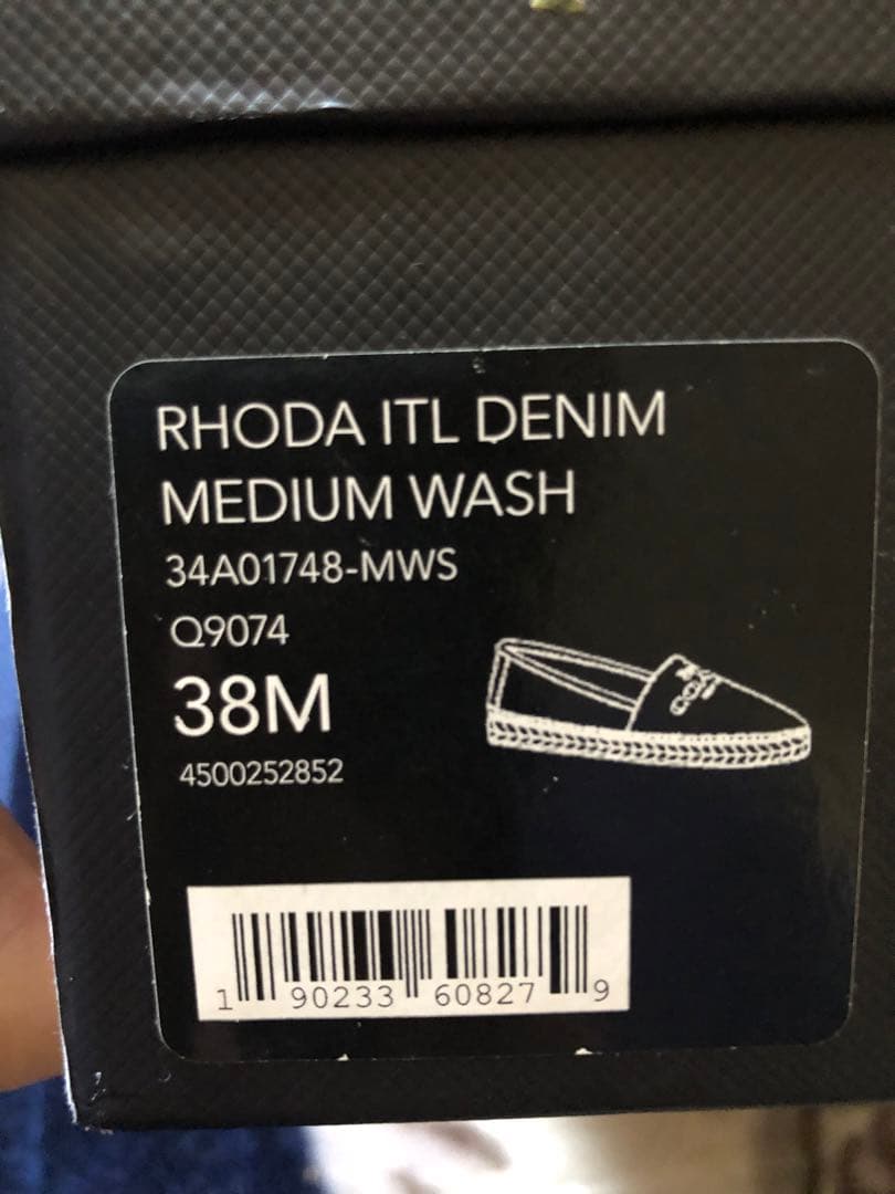 新品　coach デニム　エスパドリーユ　フラットシューズ　サイズ38