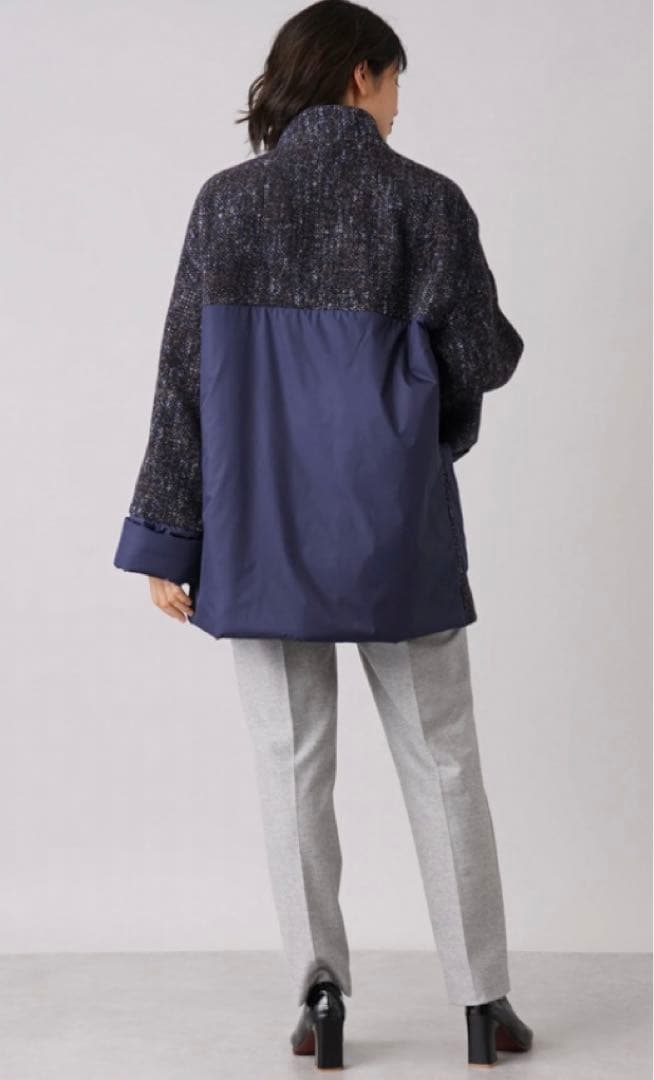 【美品】レリアン Leilian ツイード切替ショートコート