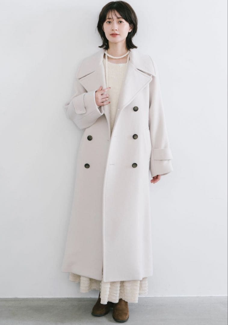 ココディール 新品タグ付 ビッグカラーロングトレンチコート