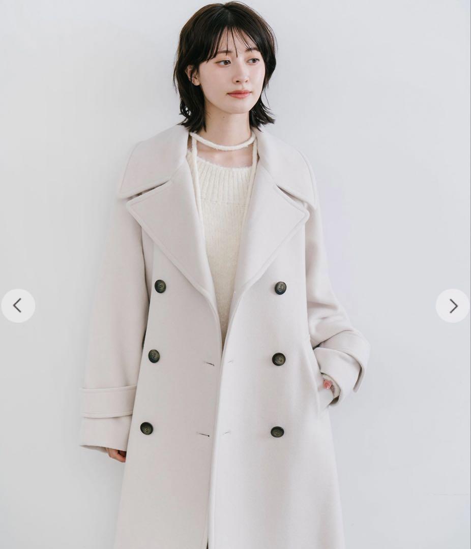 ココディール 新品タグ付 ビッグカラーロングトレンチコート