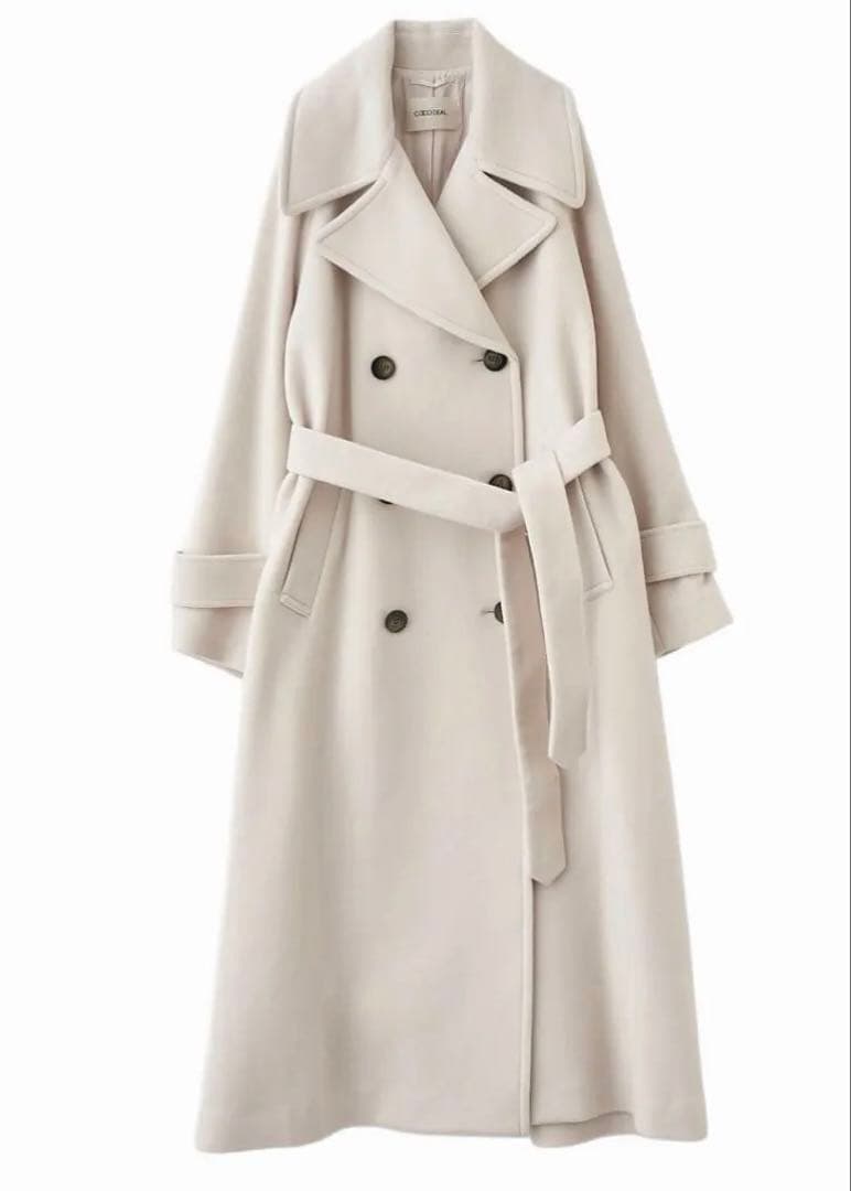 ココディール 新品タグ付 ビッグカラーロングトレンチコート