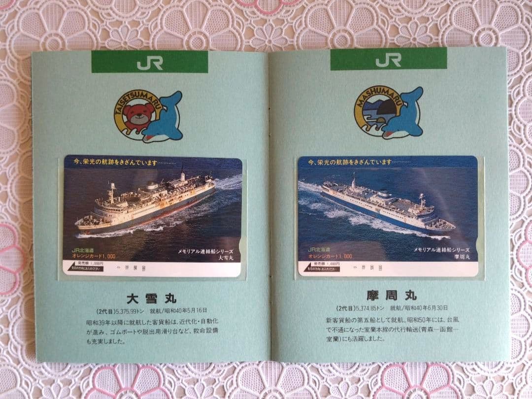 オレンジカード　青函連絡船　メモリアル　未使用　1000円✕8枚　JR北海道