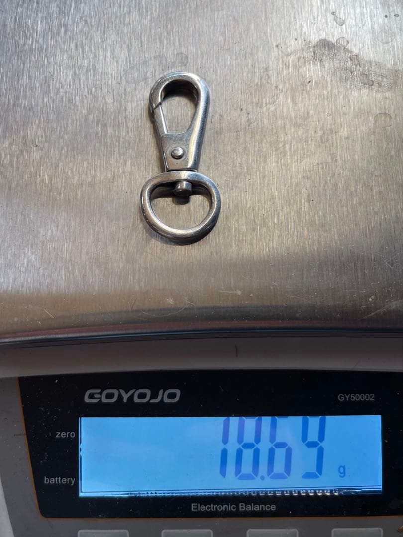 シルバー925製　大型　回転式ナスカン　ウォレットチェーン　キーキーパー