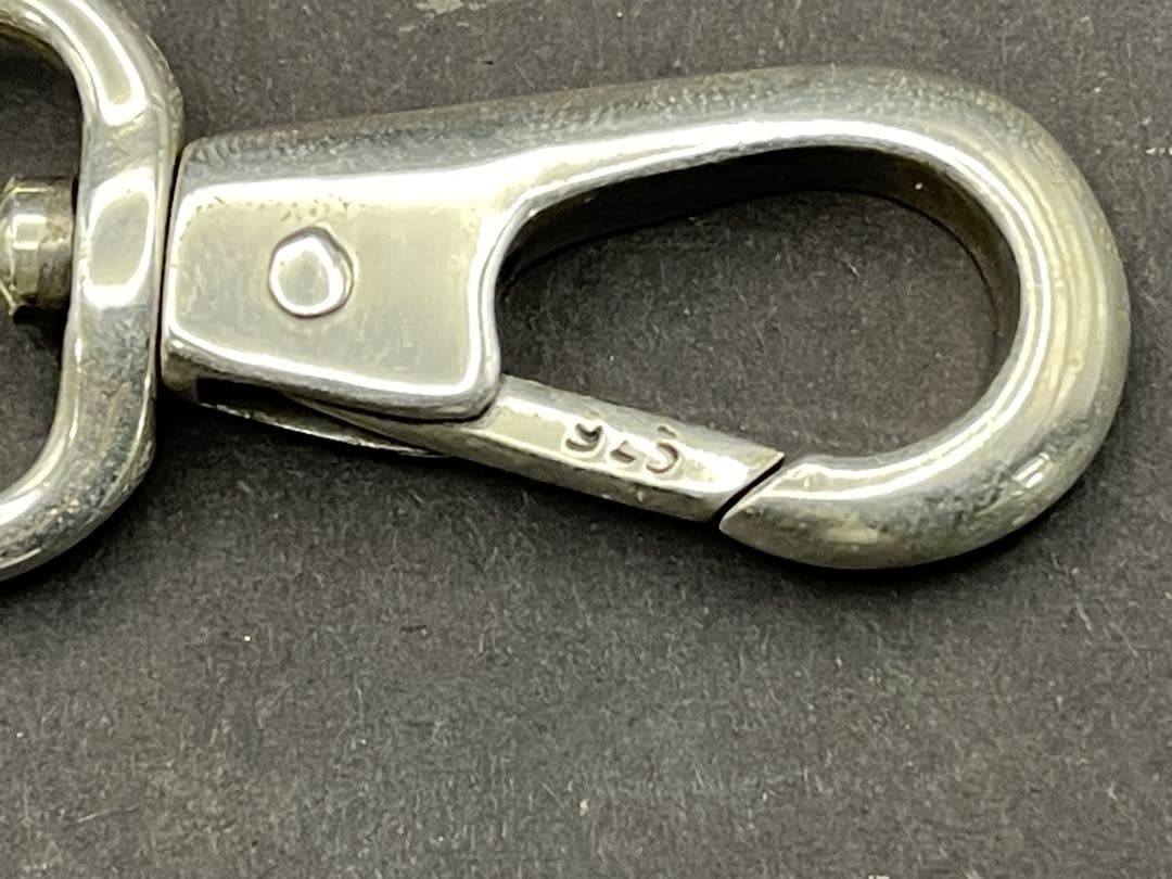 シルバー925製　大型　回転式ナスカン　ウォレットチェーン　キーキーパー