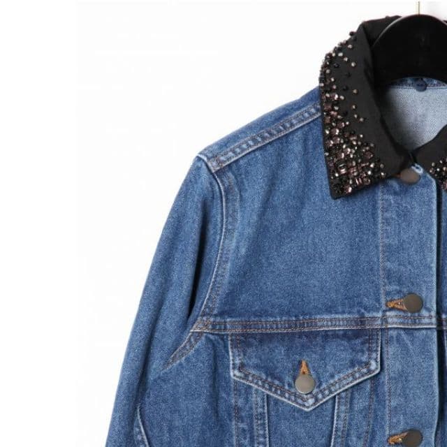 新品✨グレースコンチネンタル✨ビジュー付きデニムジャケット✨38サイズ