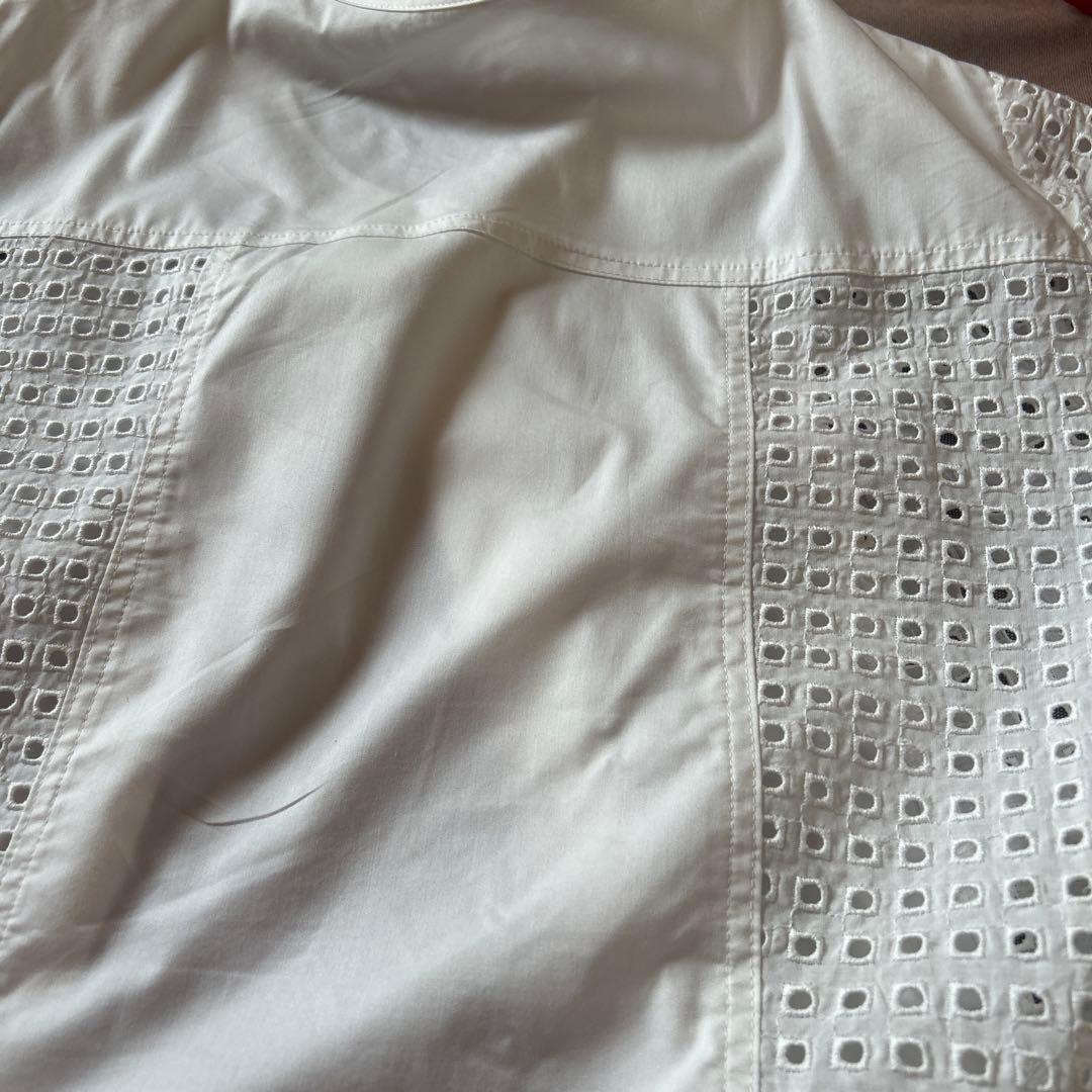 一度着用・ヒロコビス　HIROKO BIS 半袖ワンピース　白　13 ホワイト