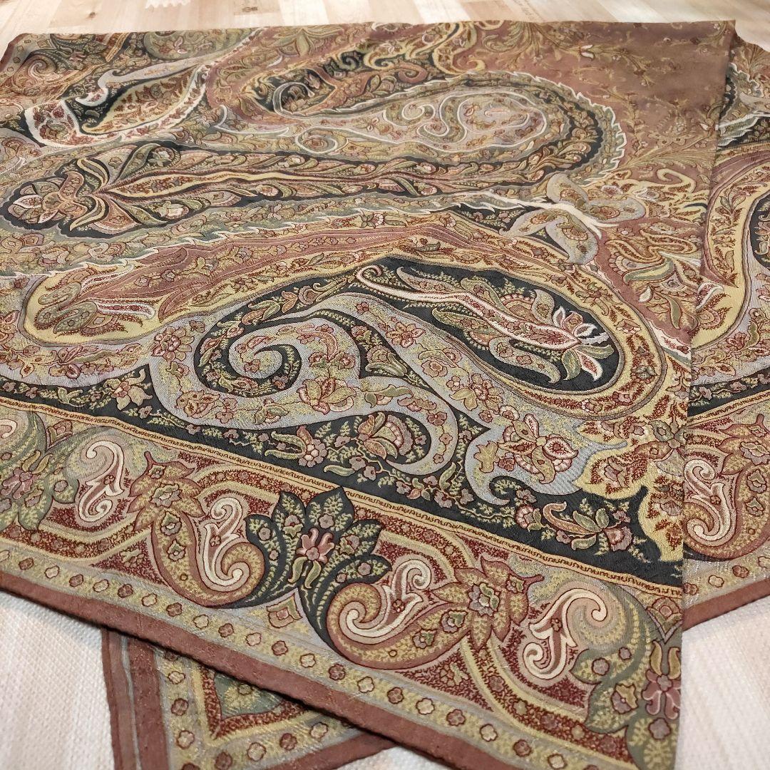 ETRO ペイズリー柄シルク・ウール大判ストール ・ショール☆130cm