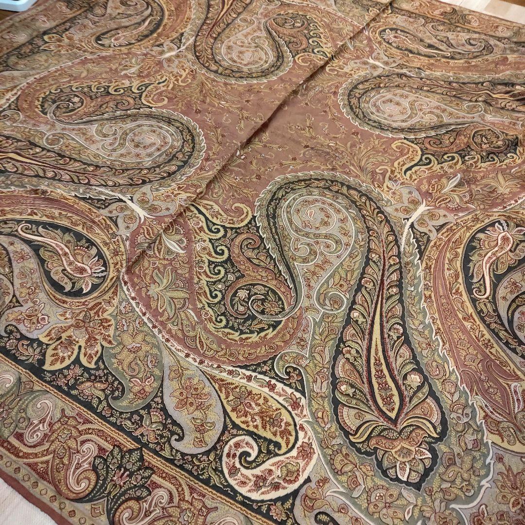ETRO ペイズリー柄シルク・ウール大判ストール ・ショール☆130cm