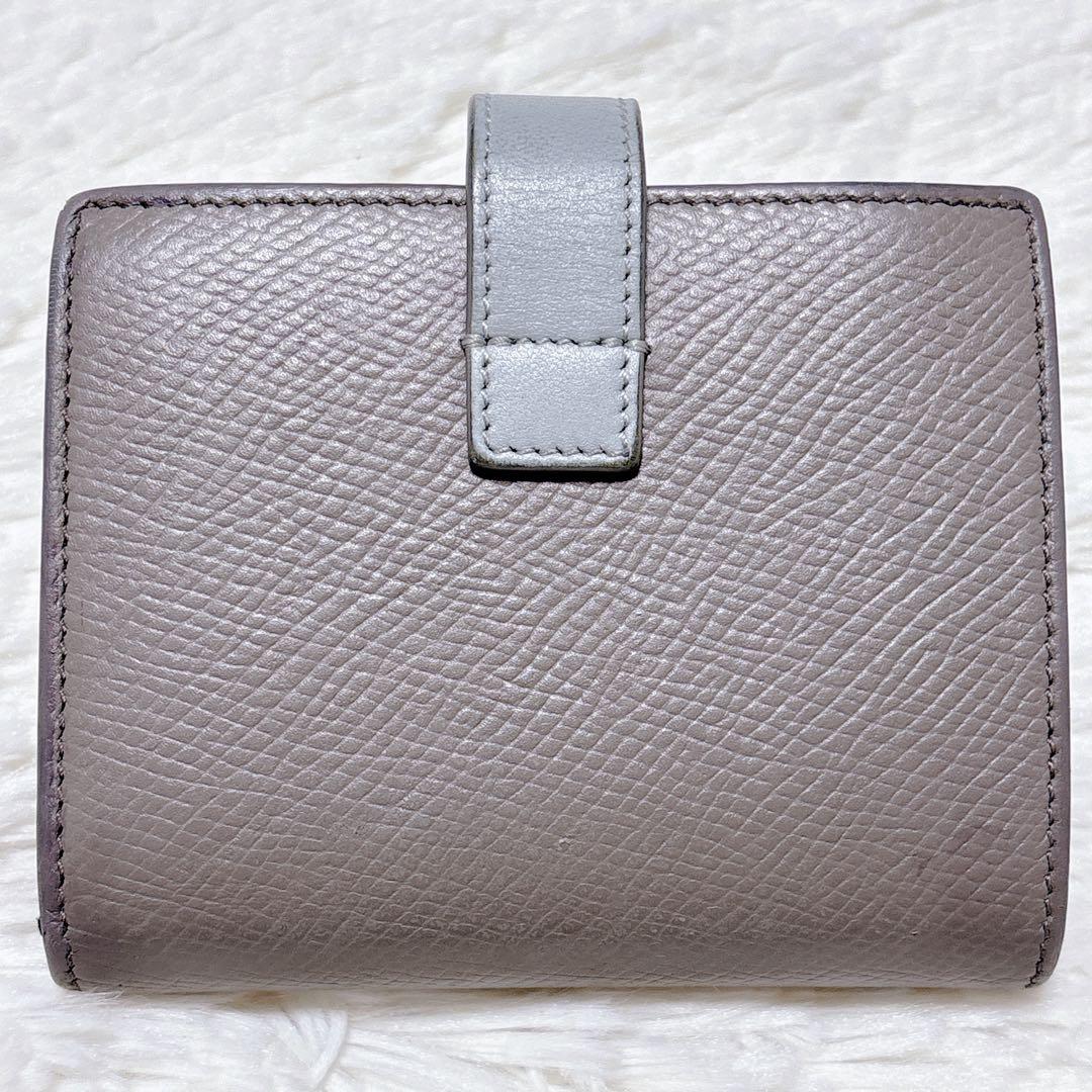 ♡美品♡CELINE 二つ折り財布 ストラップ スモール ウォレット グレーロゴ