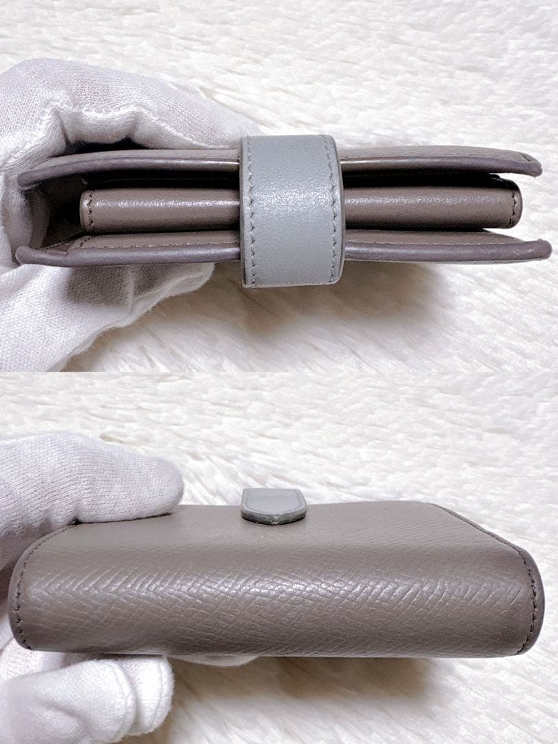 ♡美品♡CELINE 二つ折り財布 ストラップ スモール ウォレット グレーロゴ