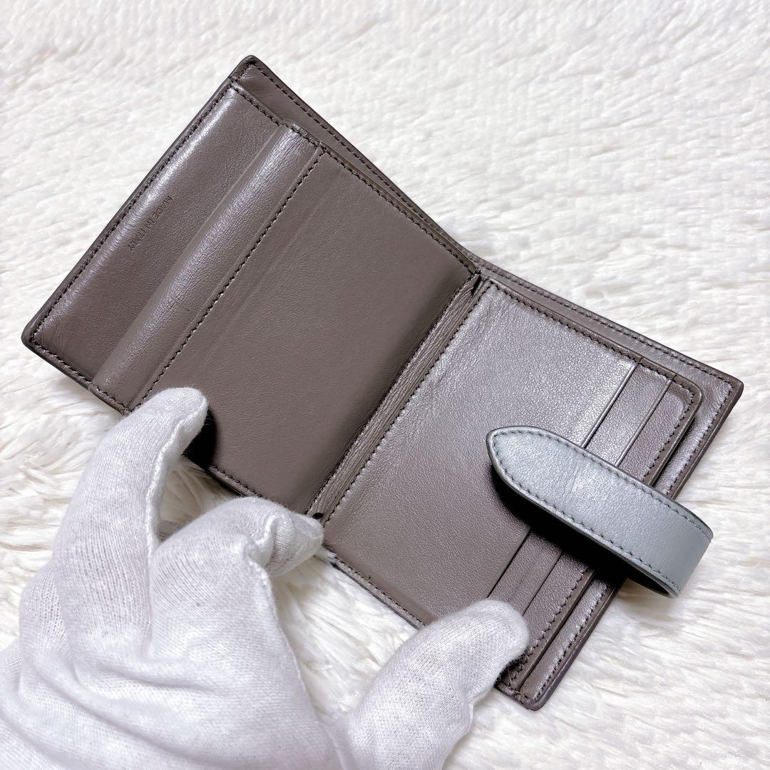 ♡美品♡CELINE 二つ折り財布 ストラップ スモール ウォレット グレーロゴ