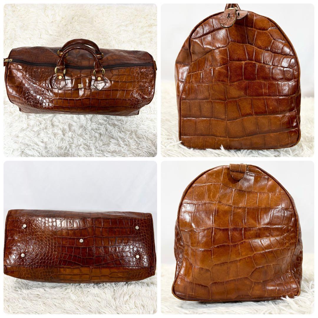 バリー ボストンバッグ 大容量 ゴールド金具 イタリア製 ロゴ金具 旅行カバン