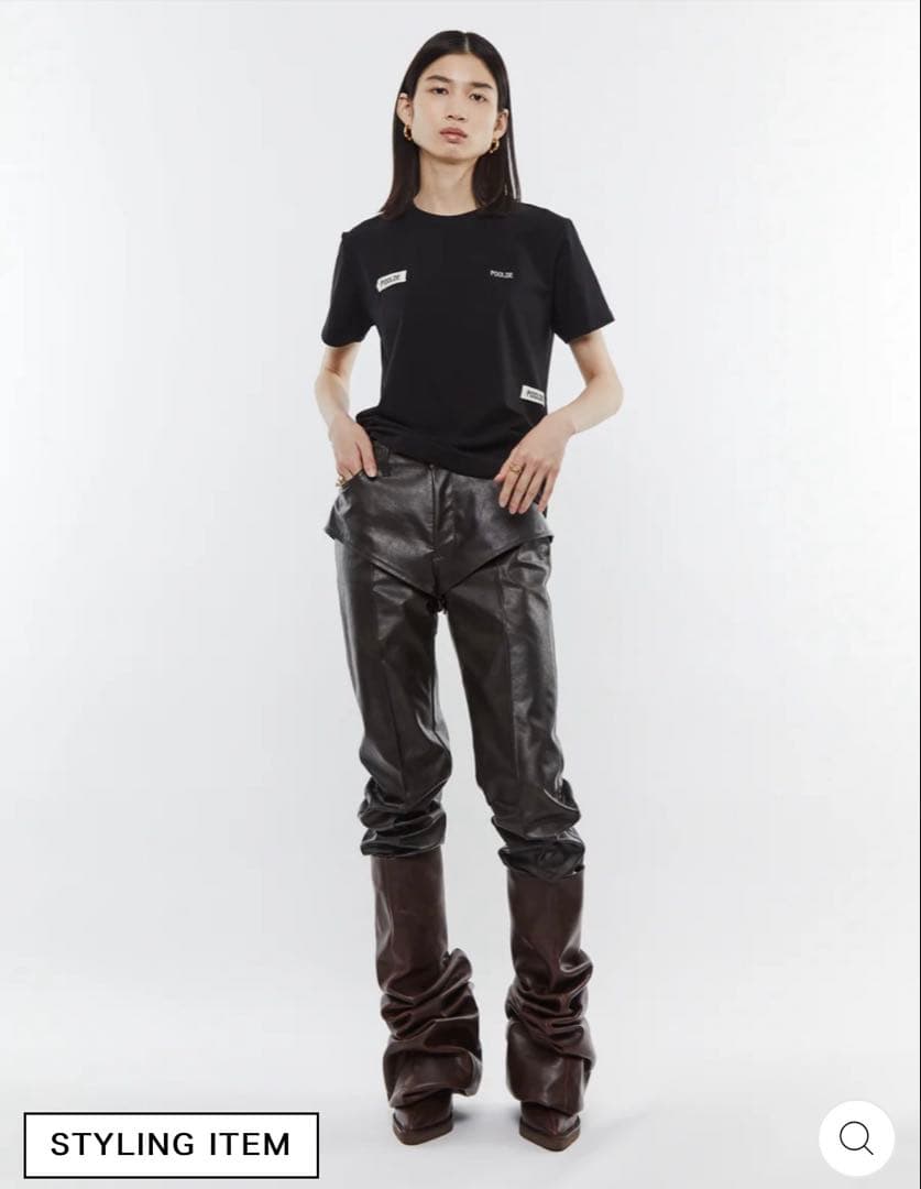 ぽ*こ様 POOLDE ブラック スムース レザーパンツ