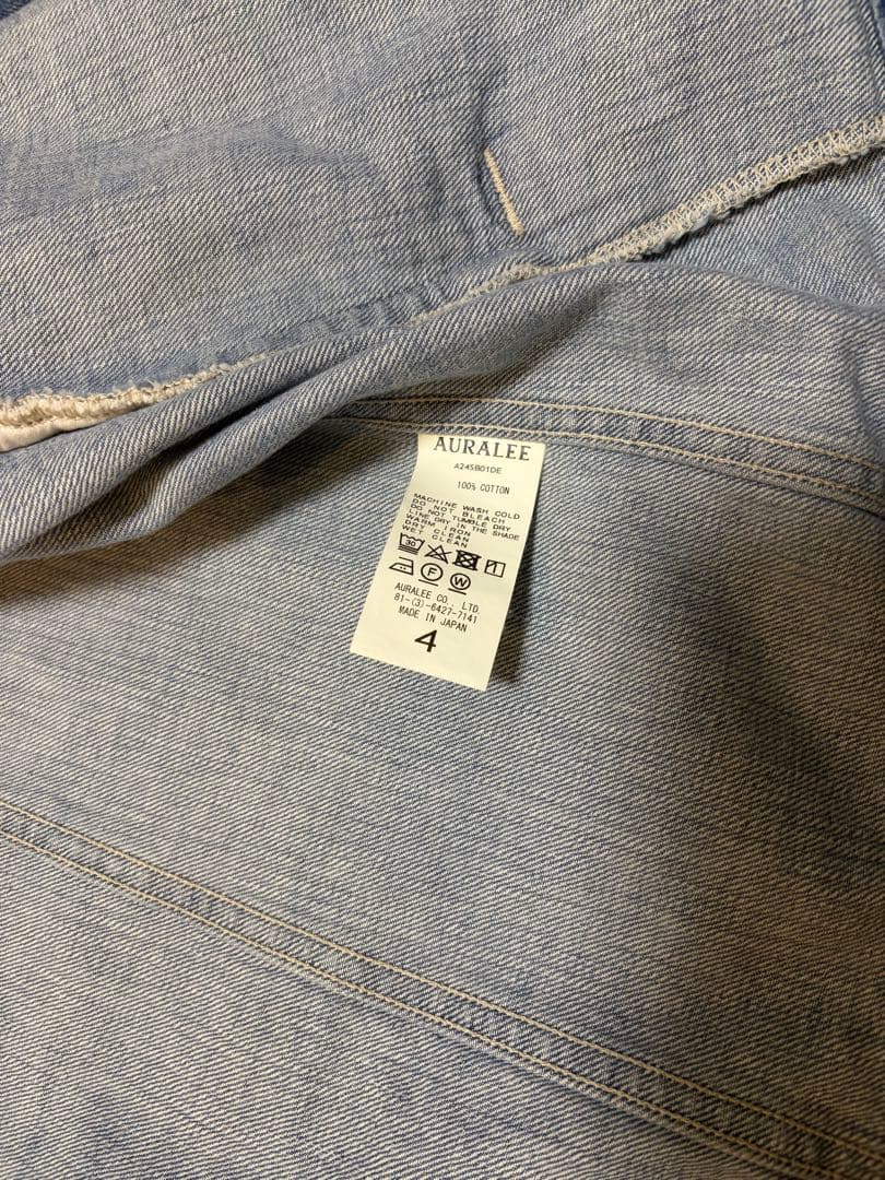Auralee デニムブルゾン サイズ4 ライトインディゴ