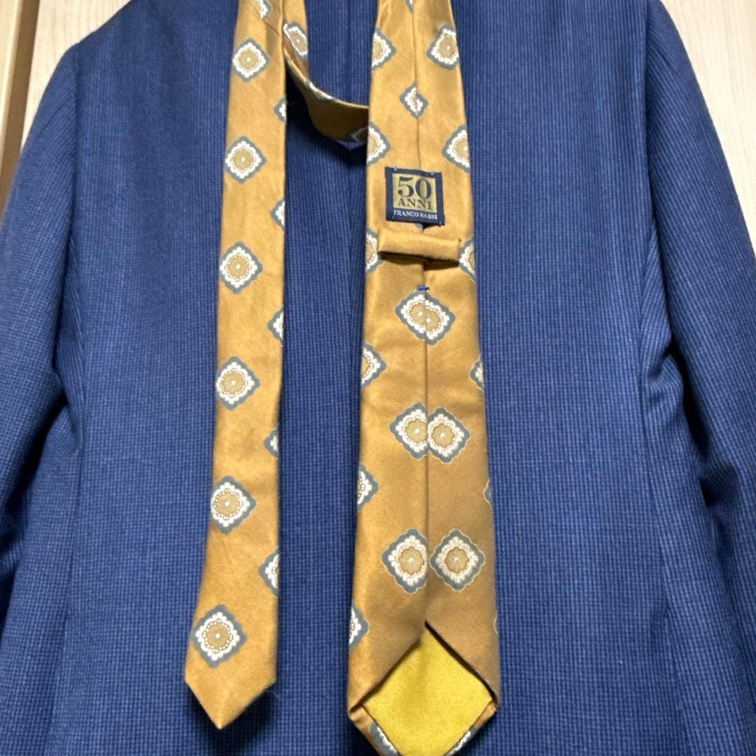 FRANCO BASSI 50周年 ネクタイ ゴールド