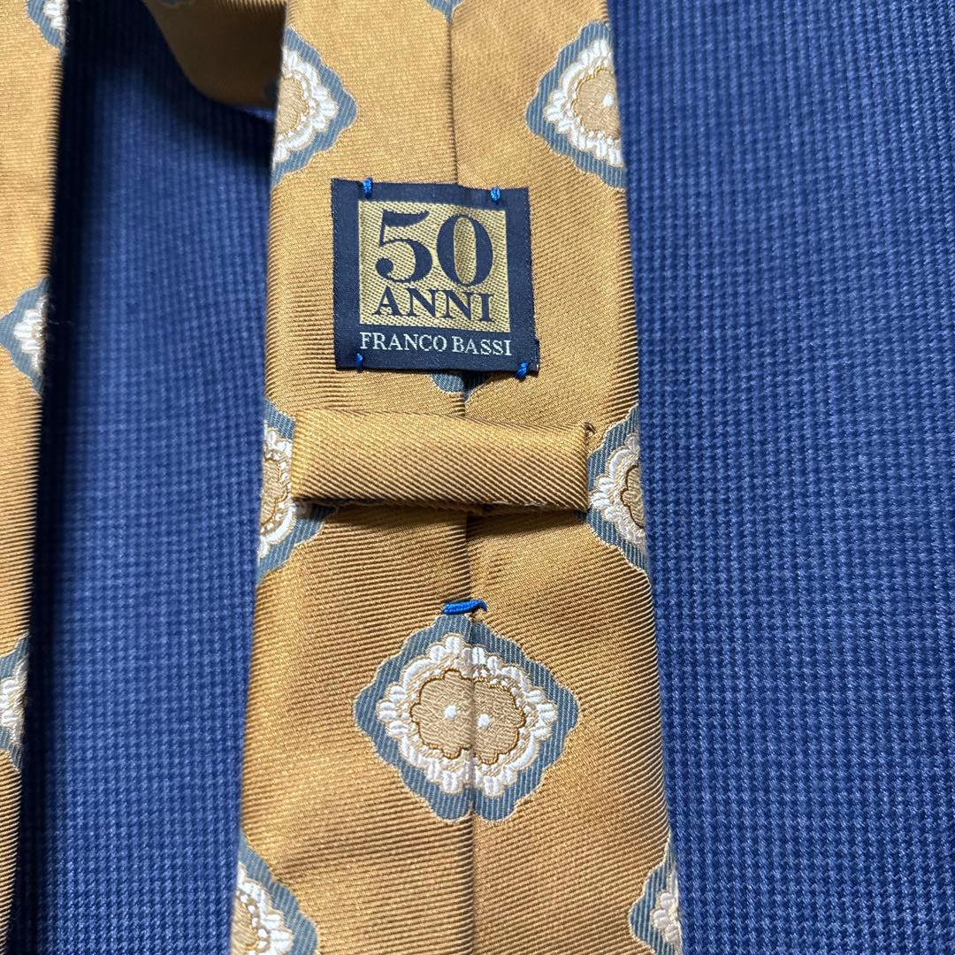 FRANCO BASSI 50周年 ネクタイ ゴールド