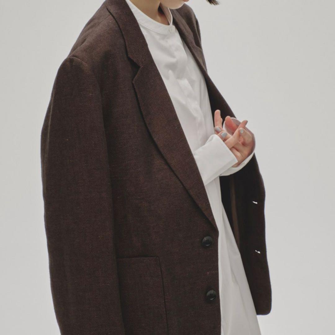 todayfulボーイフレンドリネンジャケット(ブラウン38).美品