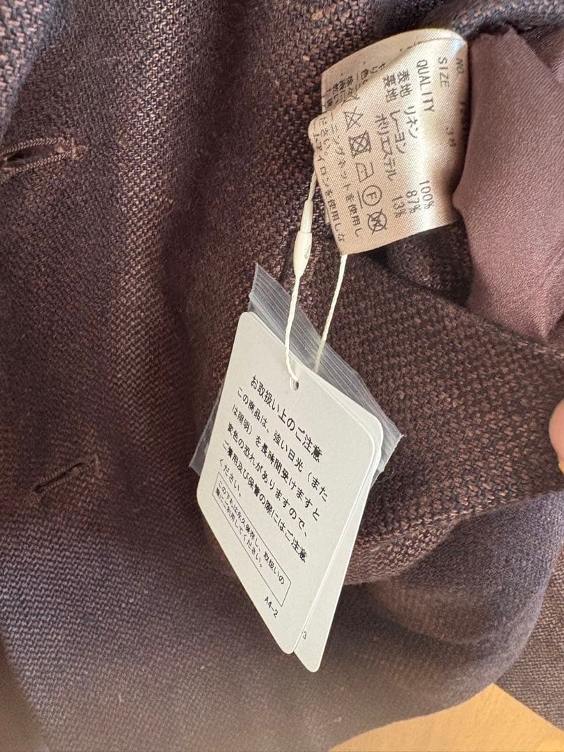 todayfulボーイフレンドリネンジャケット(ブラウン38).美品