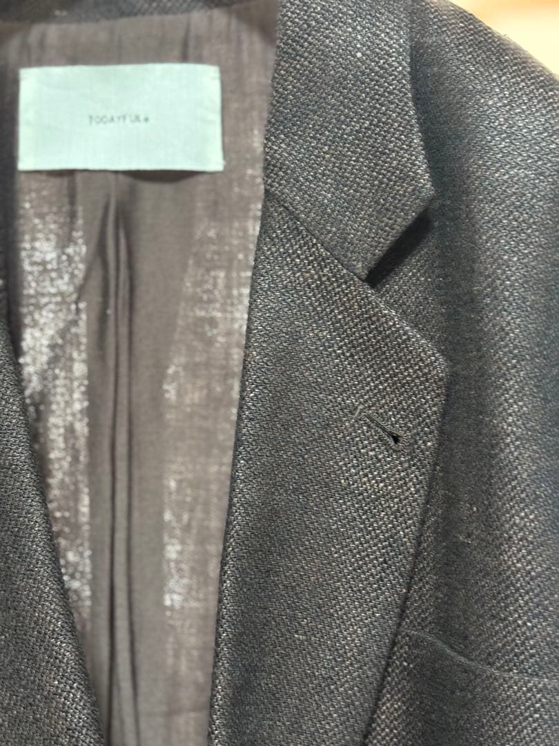 todayfulボーイフレンドリネンジャケット(ブラウン38).美品