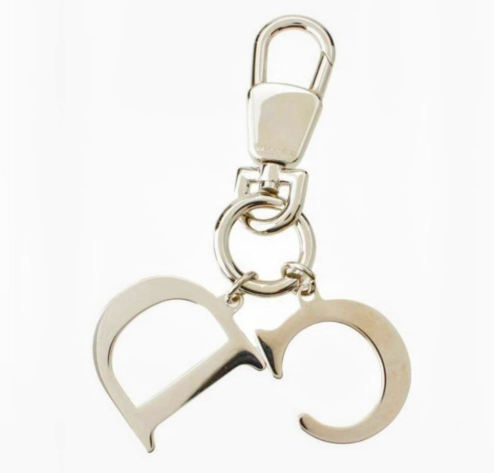 【巾着袋付き】クリスチャンディオール ロゴ キーホルダ　シルバー