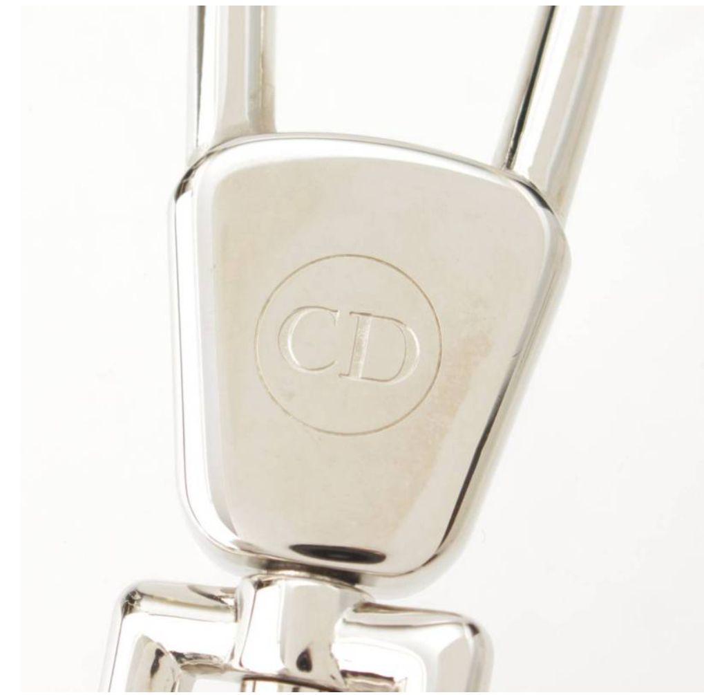 【巾着袋付き】クリスチャンディオール ロゴ キーホルダ　シルバー