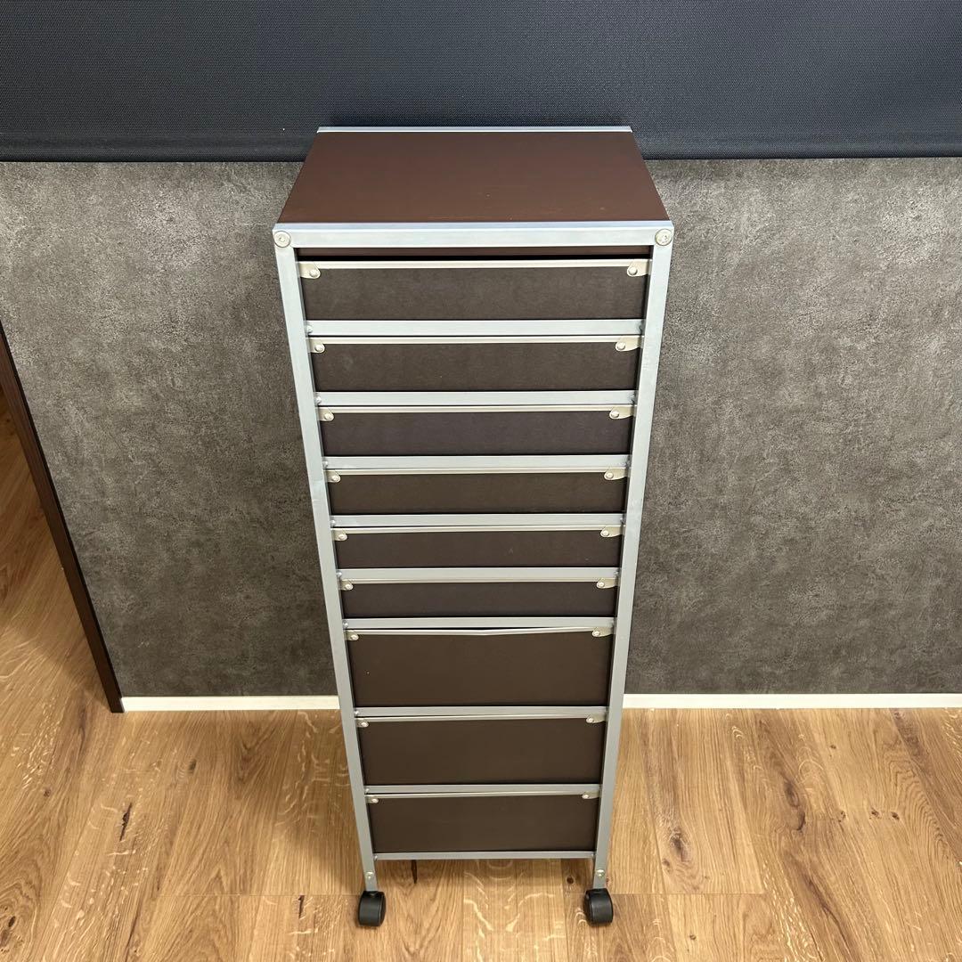 硬質パルプ 9段 キャスター付き 書類ケース レターケース スチール多段チェスト