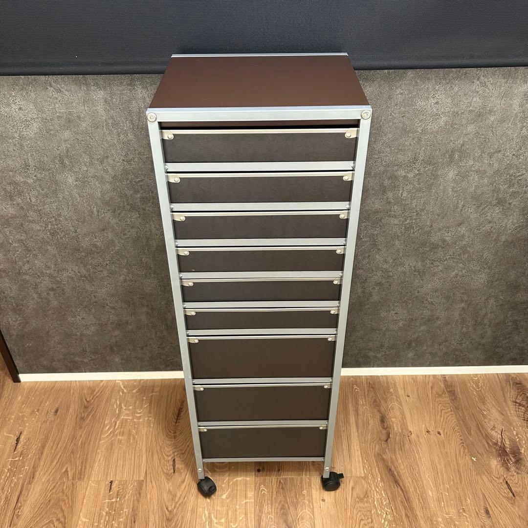 硬質パルプ 9段 キャスター付き 書類ケース レターケース スチール多段チェスト