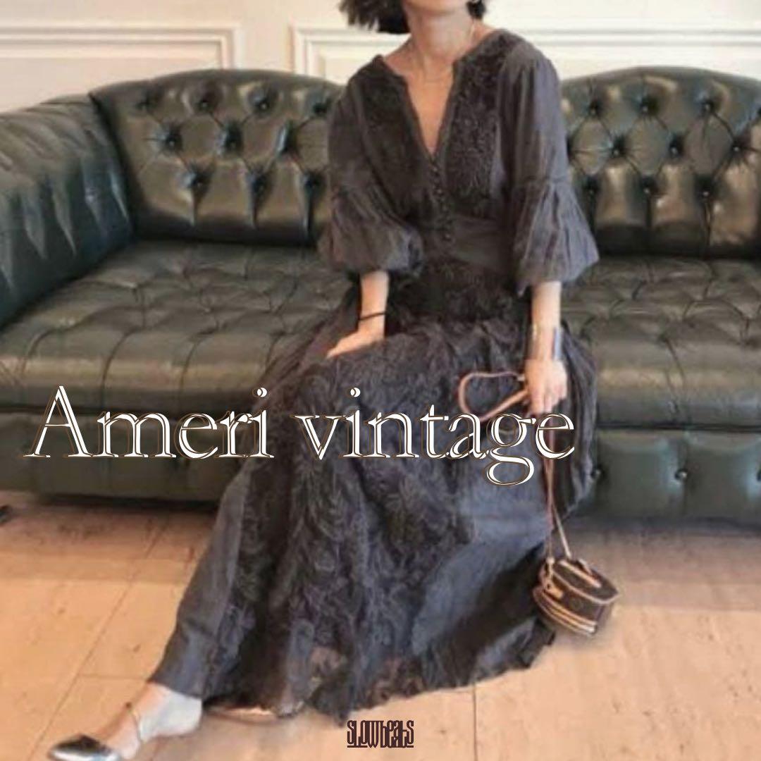 ワンピース AMERI IMEDI EMBROIDERY TULLE LACE DRESS